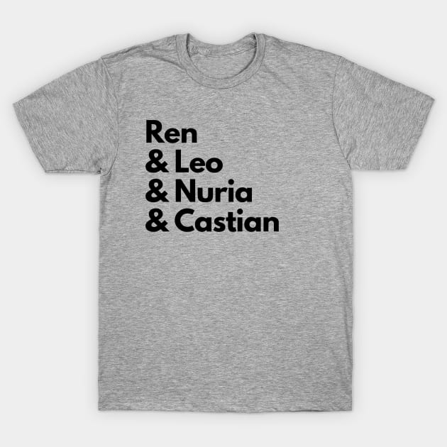 Hollow Crown Character Names T-Shirt by Zoraida Land